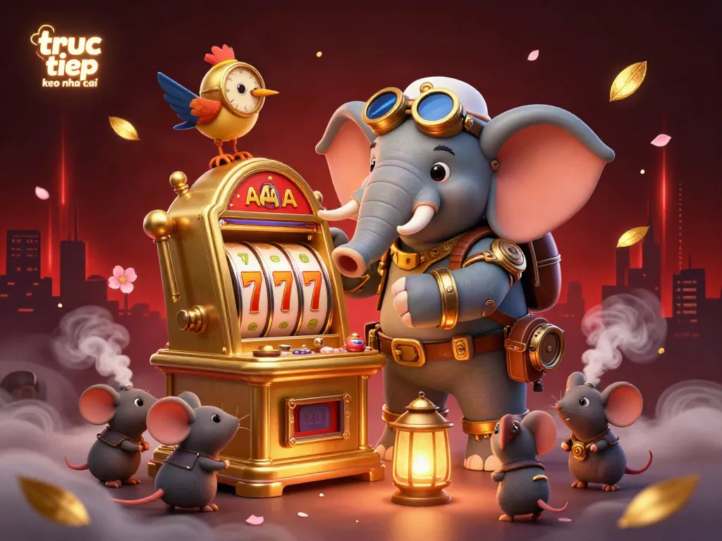 Engage in truc tiep keo nha cai with a vibrant steampunk casino scene showcasing exciting gaming elements.