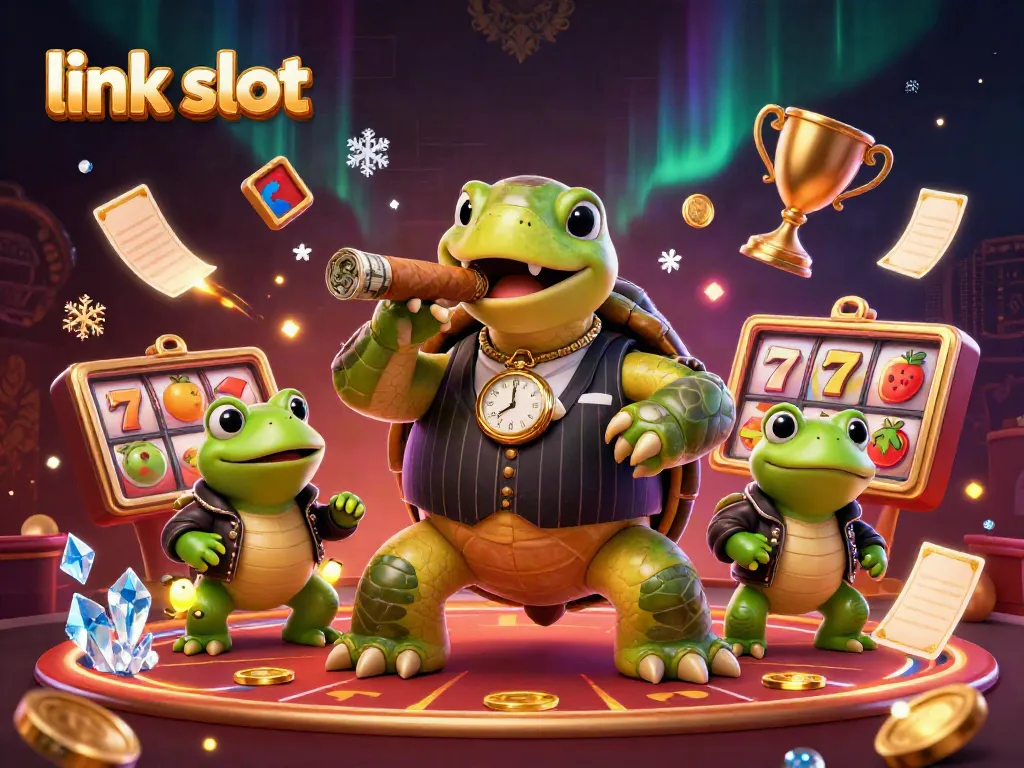 Experience thrilling victory with link slot in a vibrant casino scene featuring dynamic characters and elements.