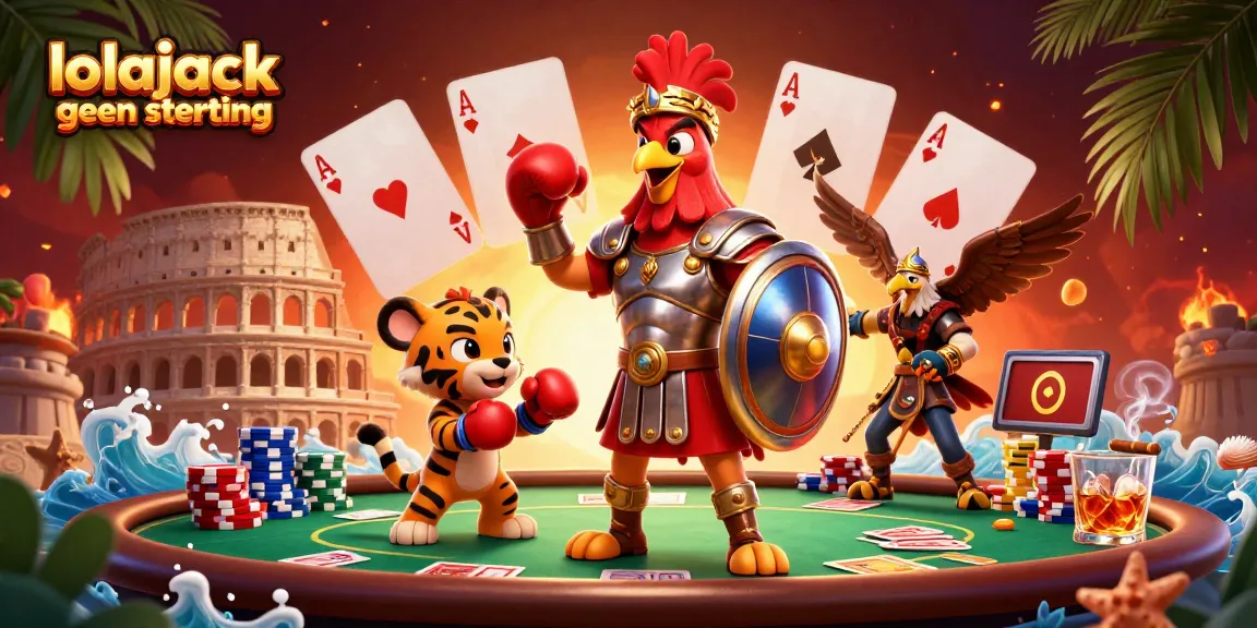 Experience the thrill of lolajack casino geen storting with colorful poker elements and a vibrant scene.